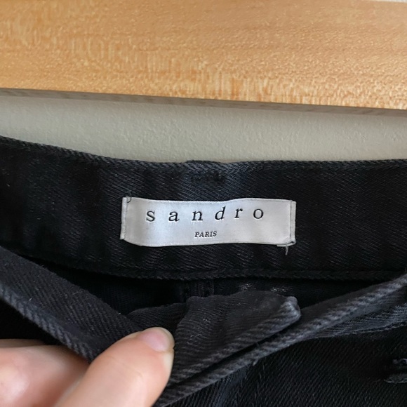 Sandro Paris Dorris Distressed Patchwork Jeans Size 36 - Picture 7 of 14